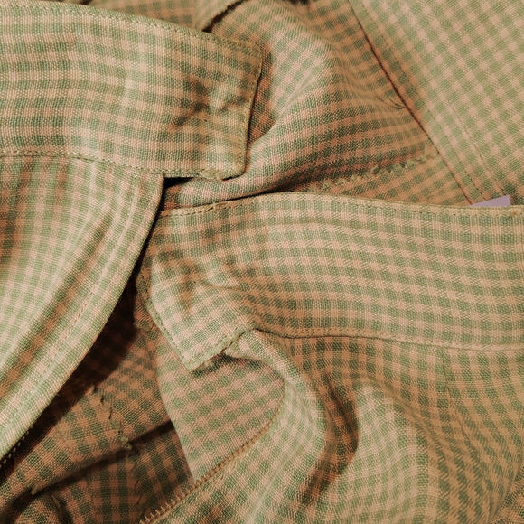 1950s Handmade Pink Gray Checkered Full Circle Midi Skirt Side Zipper Size 0 - Picture 10 of 11